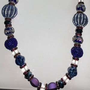Mixed Stone Necklace Blues and Purples